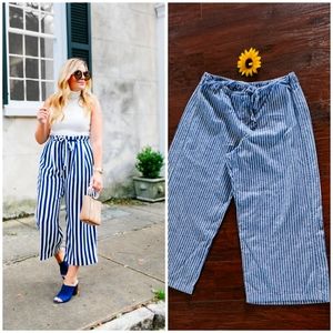 Beach Lunch Lounge Linen Striped Pants